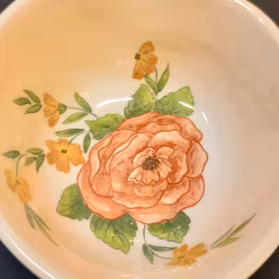 ست 7 تکه آجیل خوری سرامیکی هیوا طرح نارگل مدل رز کد 11312010