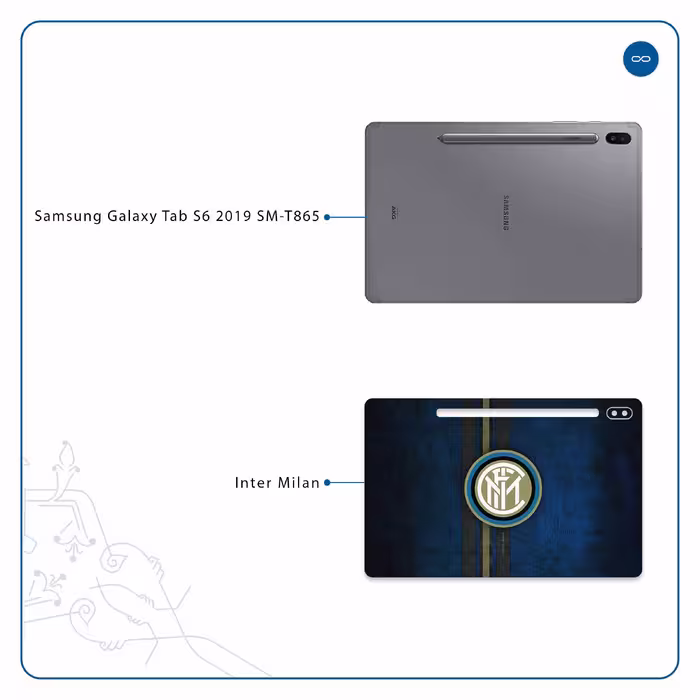 برچسب پوششی ماهوت مدل Inter-Milan مناسب برای تبلت سامسونگ Galaxy Tab S6 2019 SM-T865