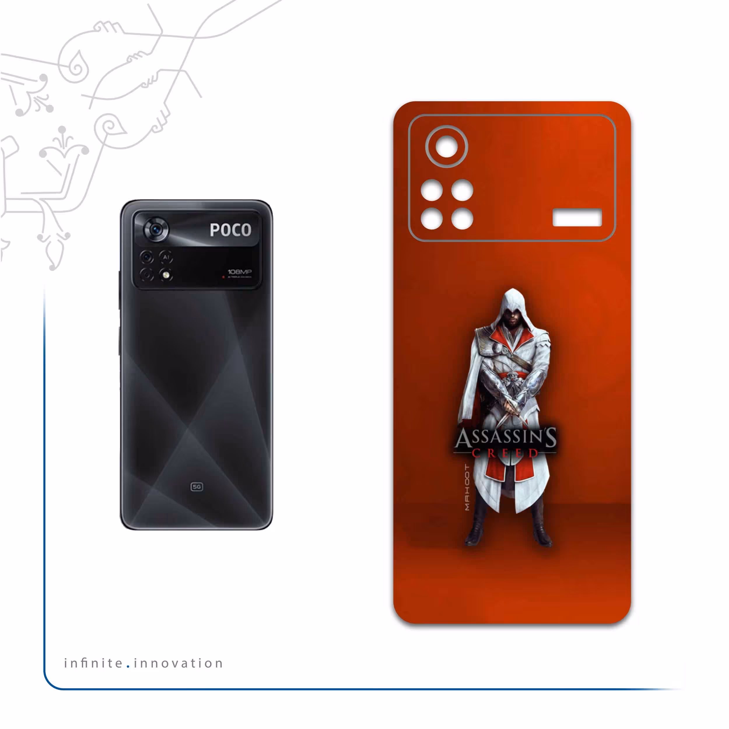 برچسب پوششی ماهوت مدل Assassin-Creed-Game مناسب برای گوشی موبایل شیائومی Poco X4 Pro 5G