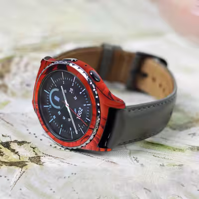 برچسب ماهوت طرح Red_Flower مناسب برای ساعت هوشمند سامسونگ Galaxy Gear S2 Classic
