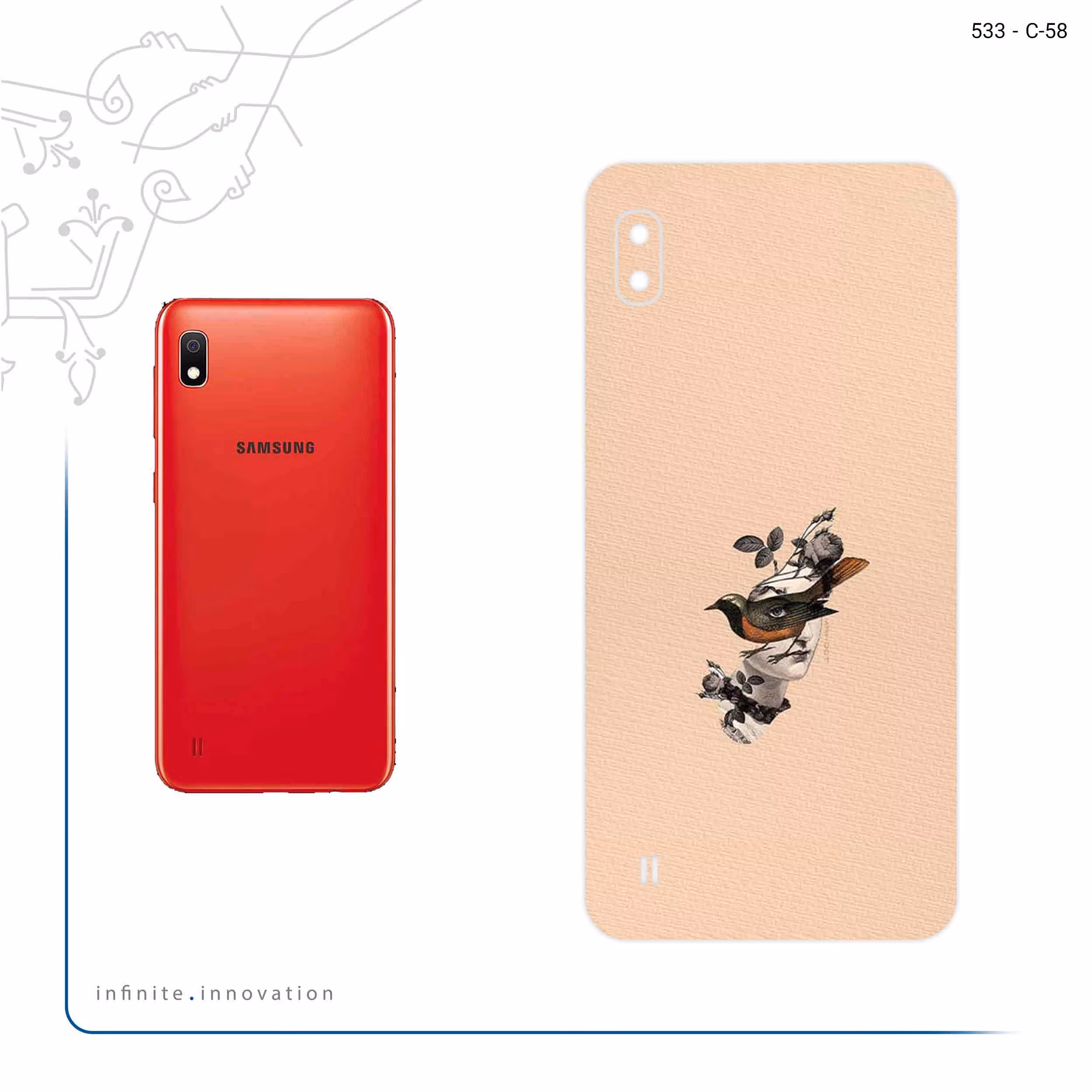 برچسب پوششی ماهوت مدل Collage of surreal Portrait of Women 2 مناسب برای گوشی موبایل سامسونگ Galaxy A10