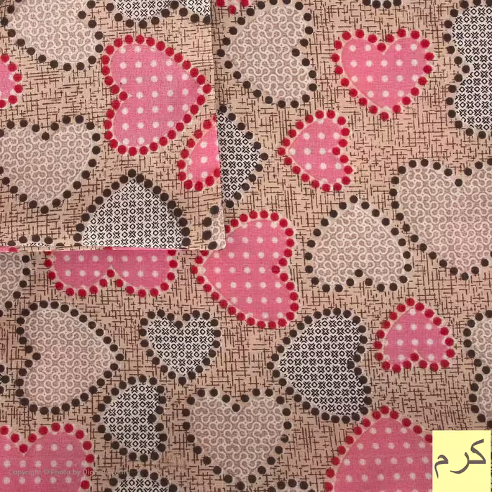 ملحفه آرین مدل روانداز طرح قلب یک نفره سایز 140×200 سانتی متر
