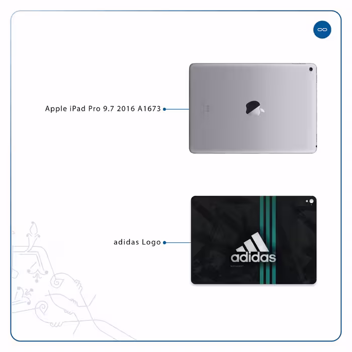 برچسب پوششی ماهوت مدل adidas-Logo مناسب برای تبلت اپل iPad Pro 9.7 2016 A1673