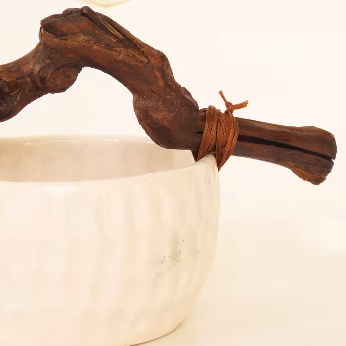 ست کاسه و بشقاب سرامیکی طرح انگشتی مدل دستساز کد 1094 مجموعه دو عددی