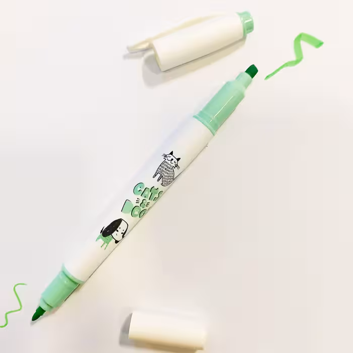 ماژیک علامت گذار مدل گربه سگ بسته 6 عددی