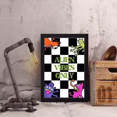 تابلو مدل Alien Vibes only کدS2918-b