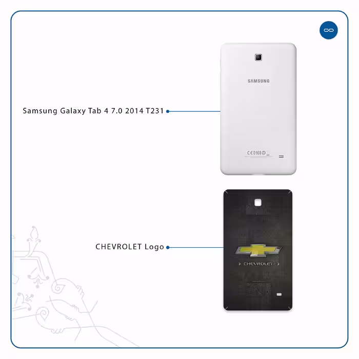 برچسب پوششی ماهوت مدل CHEVROLET-Logo مناسب برای تبلت سامسونگ Galaxy Tab 4 7.0 2014 T231