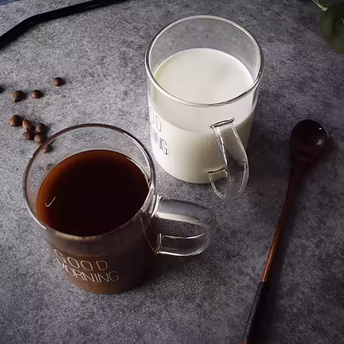 ماگ مدل شیشه ای طرح good morning