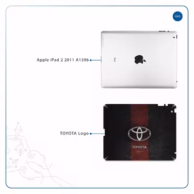 برچسب پوششی ماهوت مدل TOYOTA-Logo مناسب برای تبلت اپل iPad 2 2011 A1396