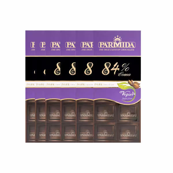 شکلات تلخ 84 درصد پارمیدا 6 عددی - 80 گرم