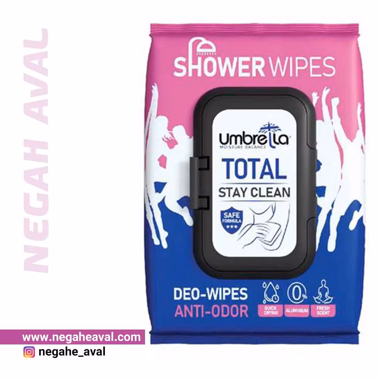 دستمال مرطوب خوشبو کننده بدن TOTAL آمبرلا (50 عدد)