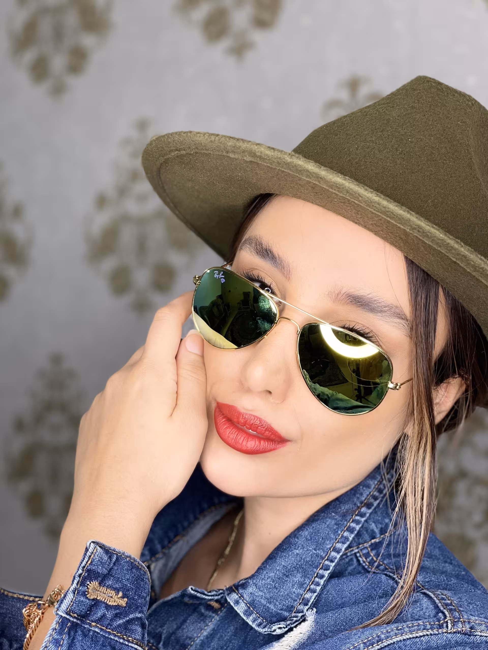 عینک آفتابی زنانه اصل سبز برند ری بن آینه ای