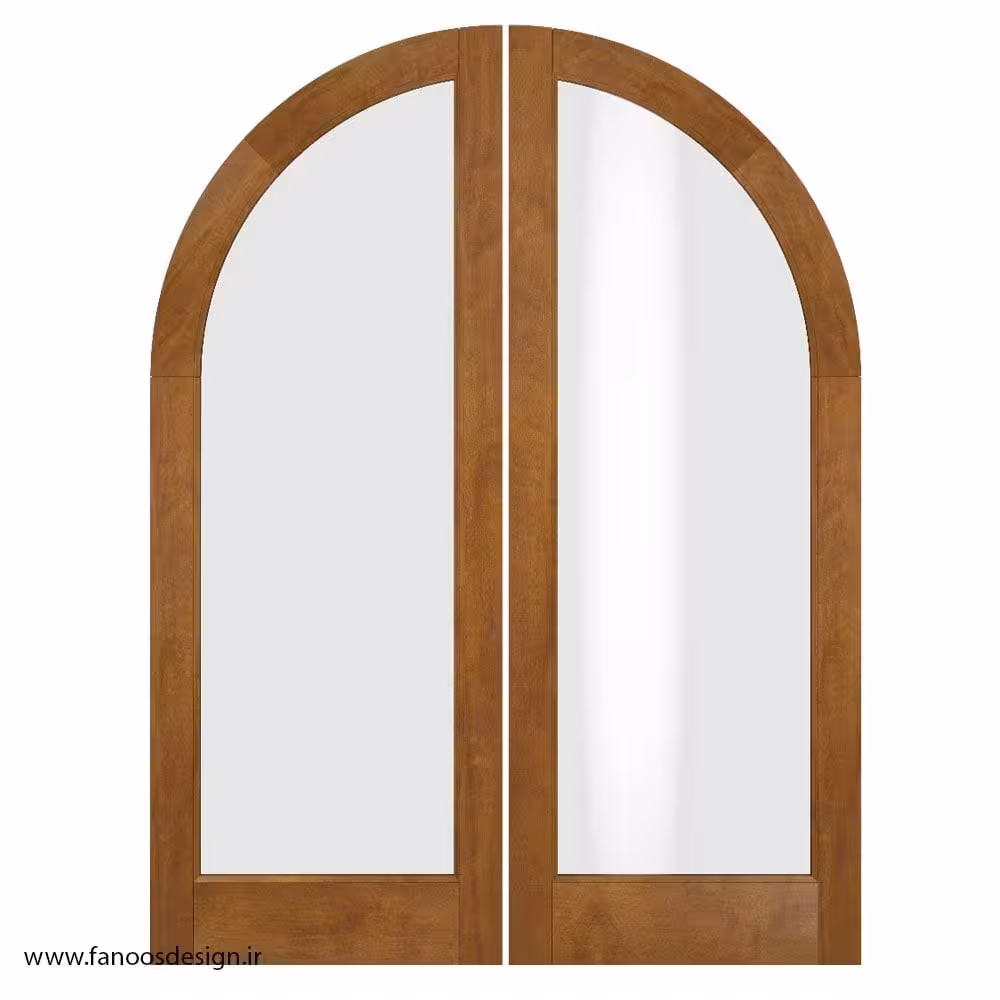 درب پذیرایی دو لنگه با فریم چوب راش کد 1165