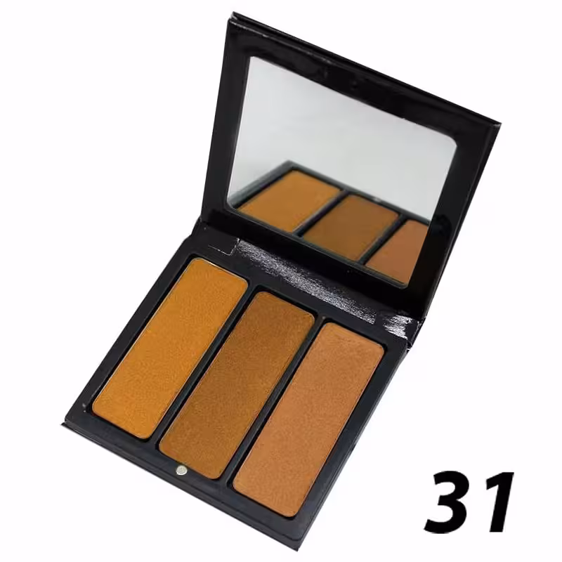 رژگونه 3 رنگ دارای 6 رنگ بندی مناسب برای انواع پوست ماندگاری بالا کیفیت بالا پوشش دهی بالا پیگمنت متراکم
