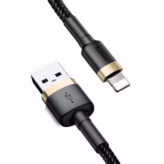 کابل شارژ cafule Cable USB For lightning 1.5A 2M Red Black باسئوس - فروشگاه اینترنتی پروتاچ
