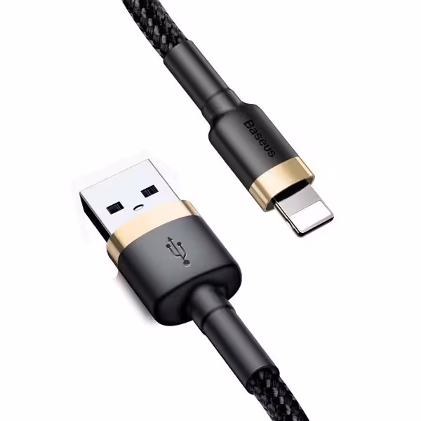 کابل شارژ cafule Cable USB For lightning 1.5A 2M Red Black باسئوس - فروشگاه اینترنتی پروتاچ