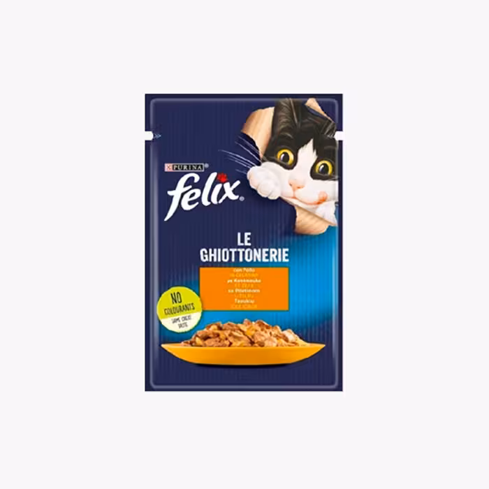 پوچ گربه فلیکس (Felix) با طعم مرغ در ژله 85 گرم