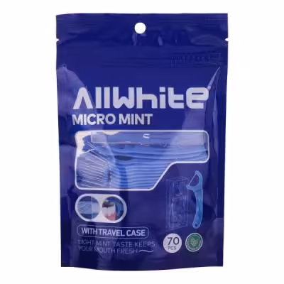 نخ دندان آل وایت مدل micro mint بسته 70 عددی