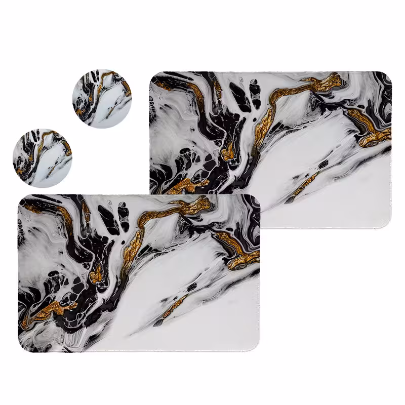 زیربشقابی طرح سنگ کد 8624 مجموعه 2عددی همراه زیرلیوانی | کالا مکس