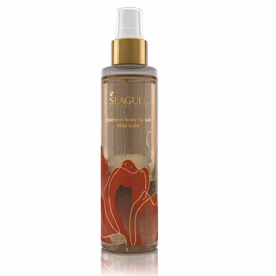 اسپری خوشبو کننده اکلیلی بدن مدل میس گلد سی گل مناسب خانم هاSeagull Shimmer Body Splash Miss Gold For Woman