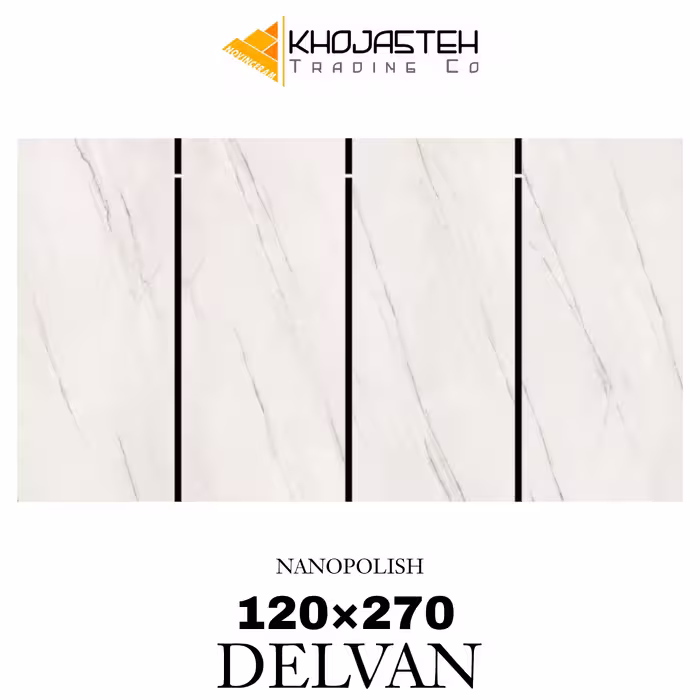 سرامیک کف و بدنه نوین سرام مدل دلوان روشن پولیش سایز 120×270