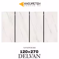 سرامیک کف و بدنه نوین سرام مدل دلوان روشن پولیش سایز 120×270
