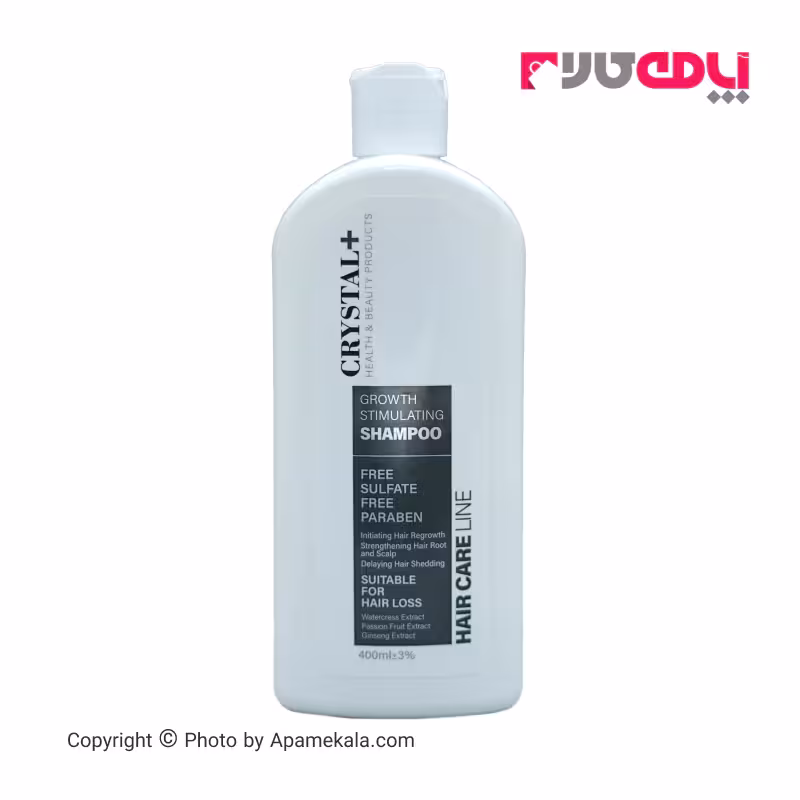 شامپو محرک رشد و ضد ریزش مو کریستال مدل hair care line حجم 400 میل