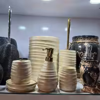 سرویس بهداشتی 6 پارچه سنجاقک مدل قشقایی – رنگ کرم