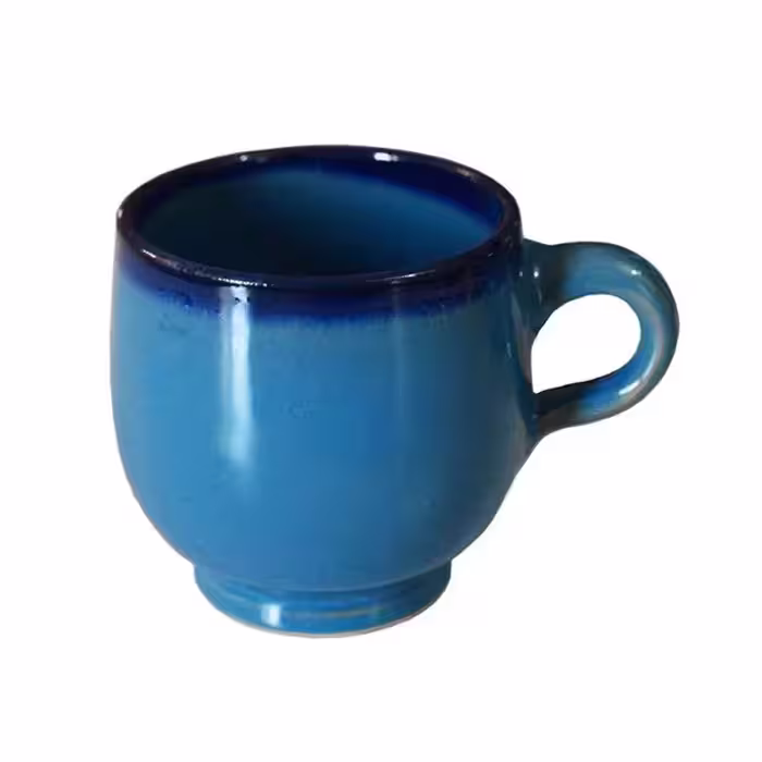 لیوان سفالی طرح فیروزه ای کد 02