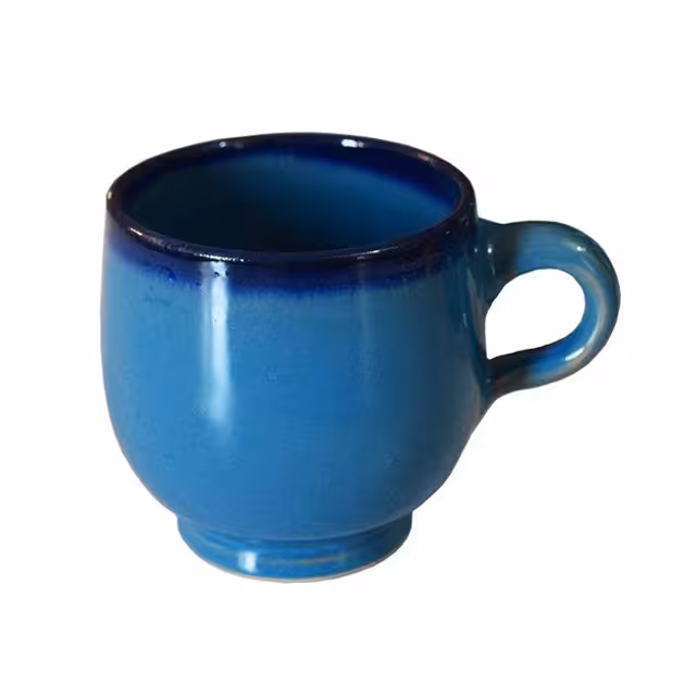 لیوان سفالی طرح فیروزه ای کد 02