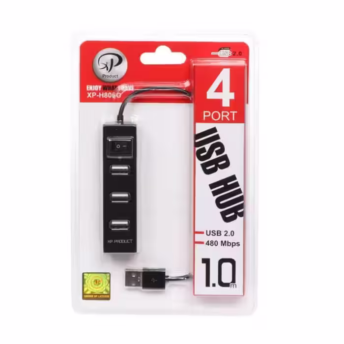 هاب 4 پورت USB2.0 ـ XP Product مدل XP-H806G – مشکی-کد3979