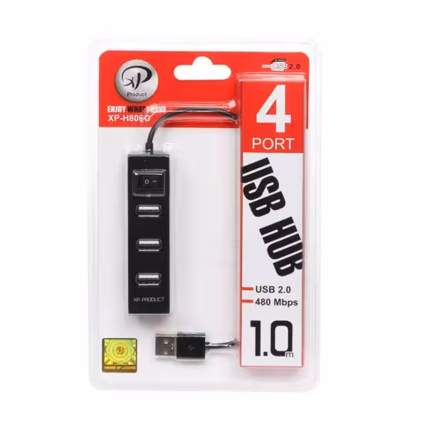 هاب 4 پورت USB2.0 ـ XP Product مدل XP-H806G – مشکی-کد3979