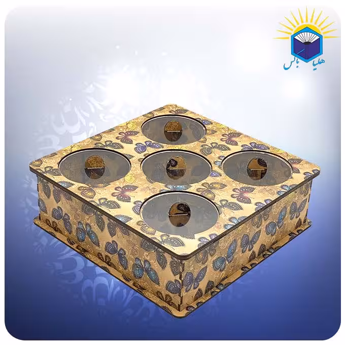 جعبه پذیرایی پنج خانه دایره طرح پروانه