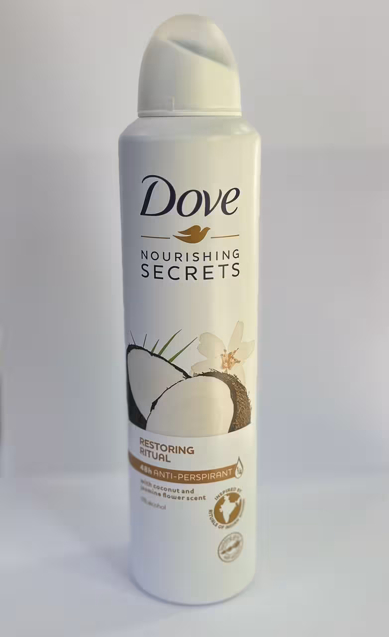 اسپری250 میل داو رایحه نارگیل و گل یاس – لطافت استوایی با محافظت 48 ساعته