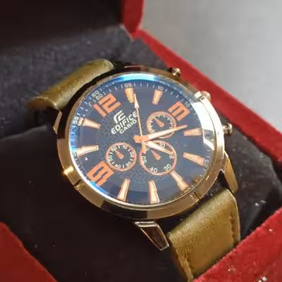 ساعت مچی مردانه کاسیو ادی فایس بند چرم کد427