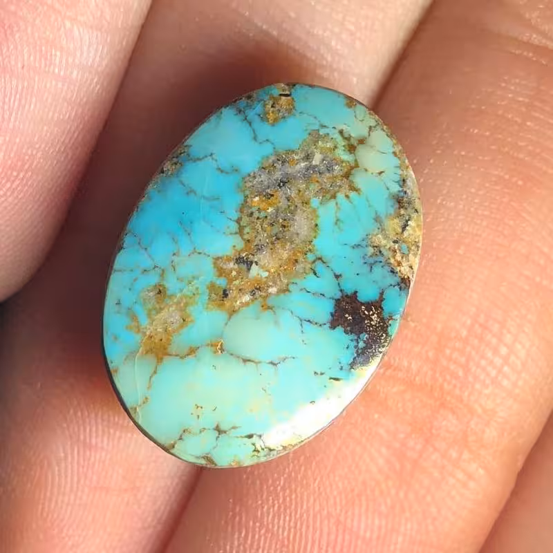 نگین فیروزه نیشابوری کاملا طبیعی  محشر و فاخر  با طرح و رنگ  زیبا کد 309