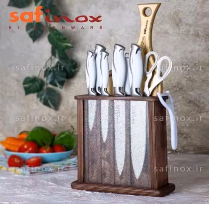 سرویس کارد و ساطور همراه استند و تخت گوشت کدA0017   11602