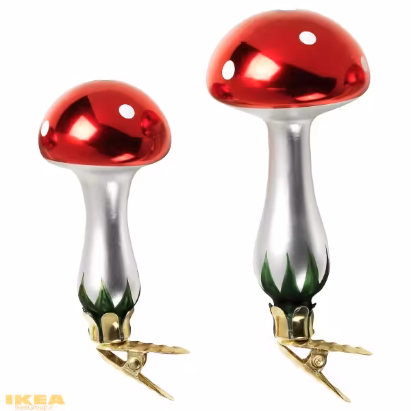 آویز درخت کریسمس قارچ 2 عددی مدل VINTERFINT | برند ایکیا | ارسال 15 الی 20 روز کاری