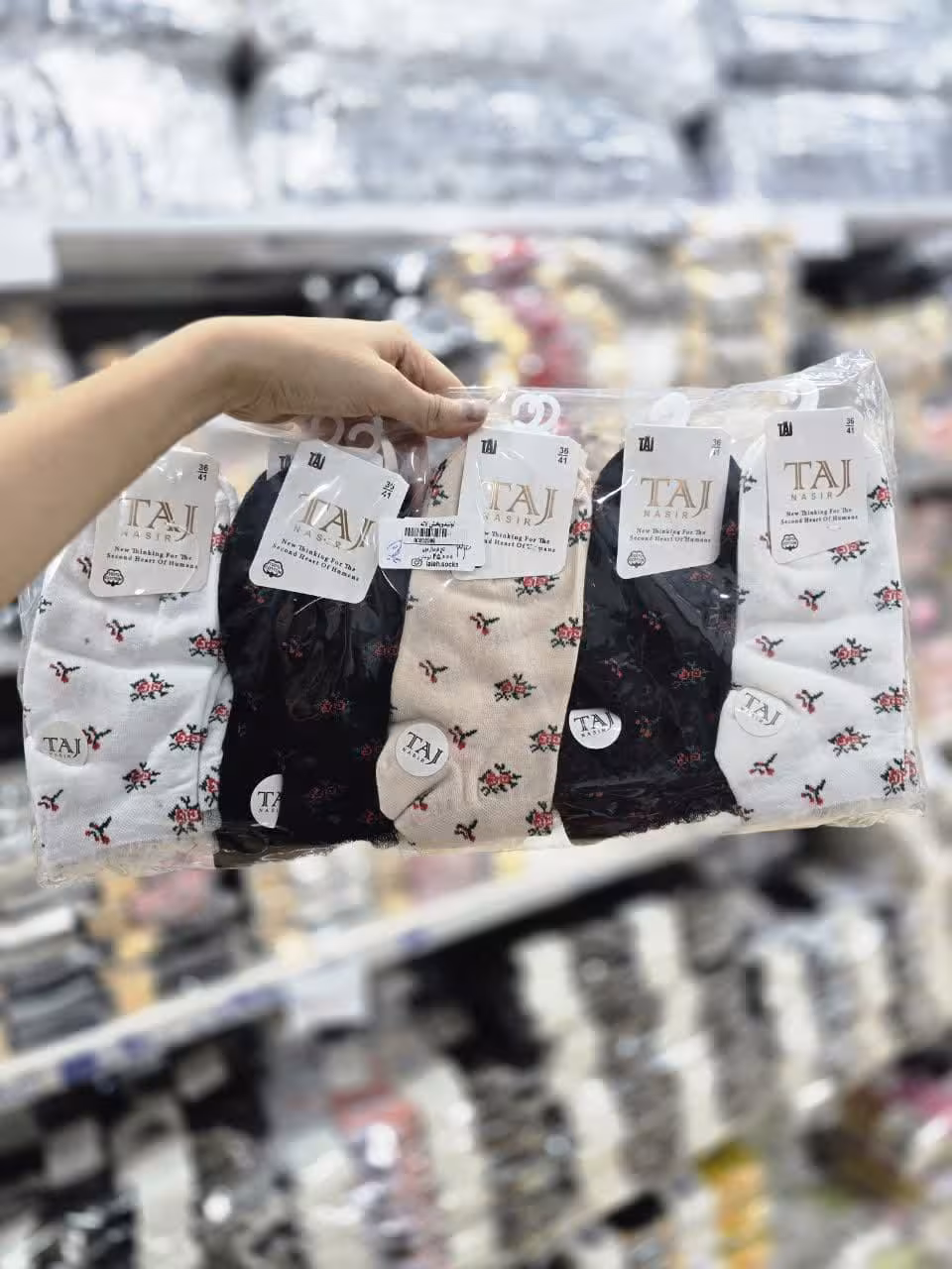 جوراب مچی تاج طرح گلبرگ کد 1485