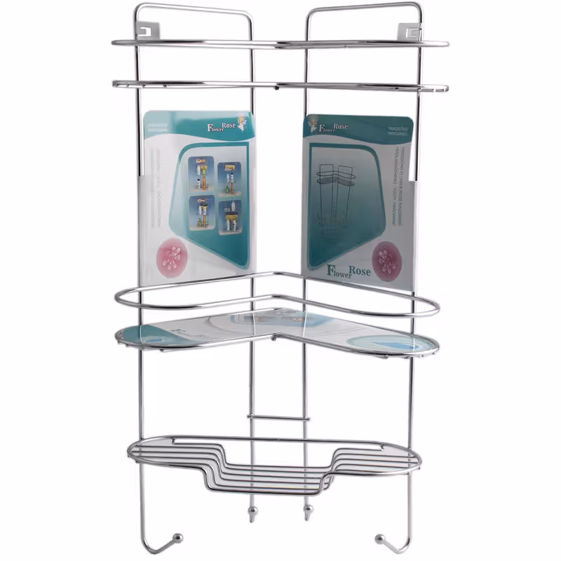 قفسه حمام گل رز مدل FLR-VATE808 طرح قلب سه طبقه | کالا مکس