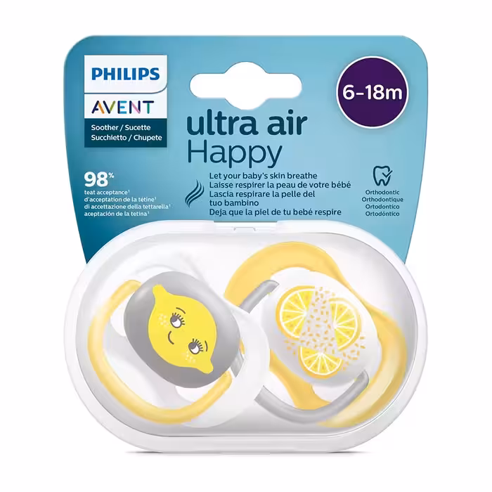 پستونک اولترا ایر فلیپس اونت PHILIPS AVENT طرح لیمو مناسب 18-6 ماه