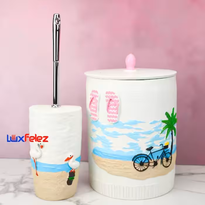 ست سطل و برس رزین راحیل کد 1621