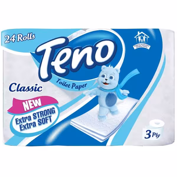 دستمال توالت تنو مدل کلاسیک بسته 24 عددی