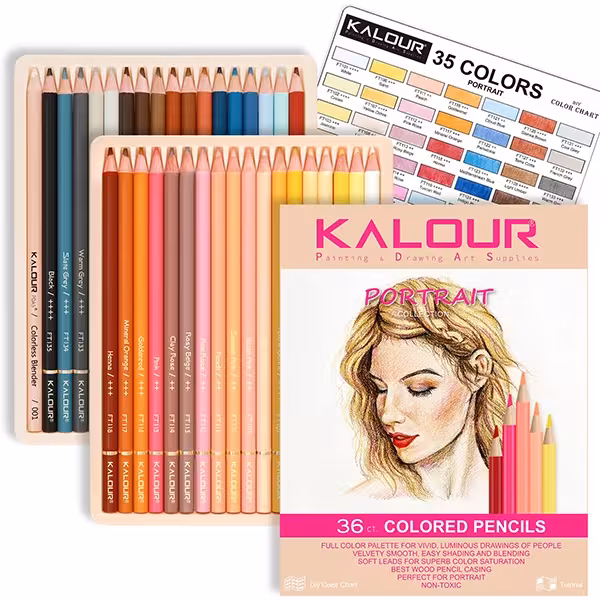 مداد رنگي 36 رنگ روغني طيف پوست کالور kalour