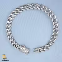 دستبند نقره زنانه پهن کارتیه مدل DSW D26 با نگین