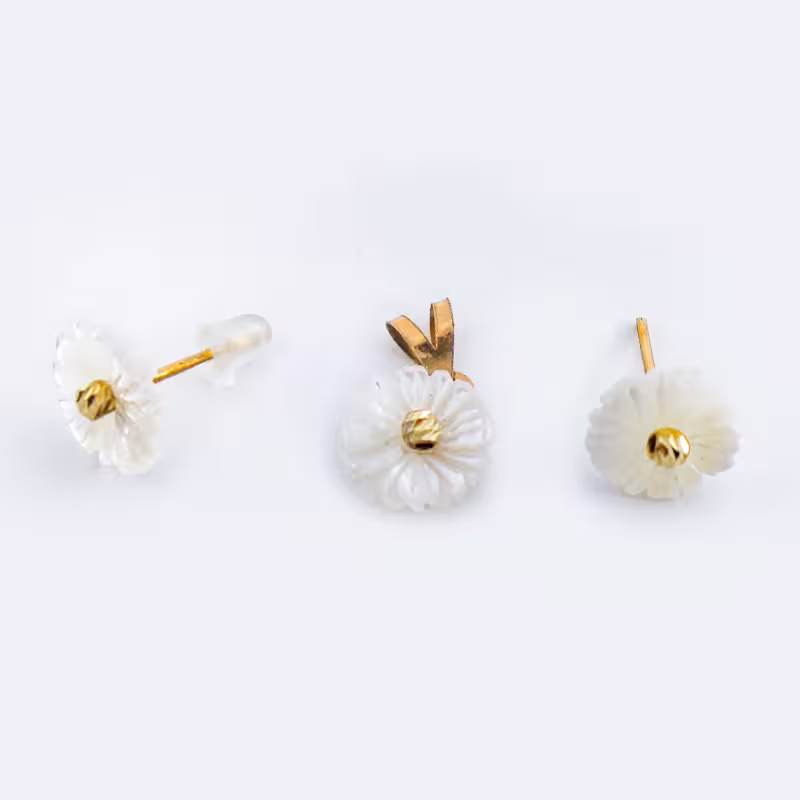 نيم ست طلا گل صدفي