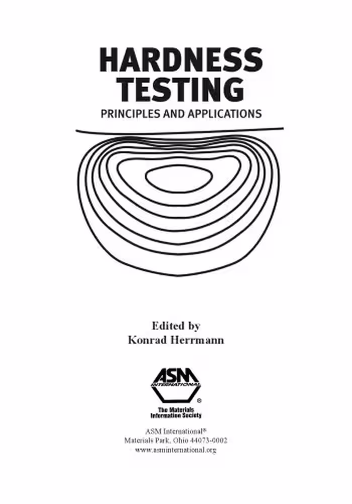 خرید و دانلود نسخه کامل کتاب Hardness Testing: Principles and Applications