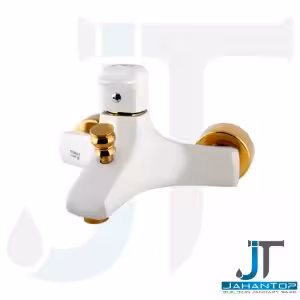 شیر حمام اهرمی سفید طلایی آریانا (مدل دلند)