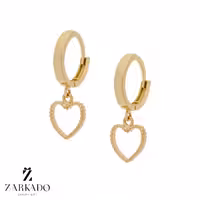 گوشواره حلقه ای آویز دار طرح قلب کد E24925