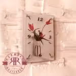 ساعت گلدار شیشه ای مستطیل  3225